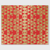 フェイクな金ゴールドホイルの幾何学的な三角形パターン ラッピングペーパー (フラット)