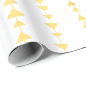 フェイクな金ゴールドホイルの白い矢パターン ラッピングペーパー (ロールコーナー)