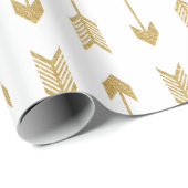 フェイクな金ゴールドホイルの矢パターン ラッピングペーパー (ロールコーナー)