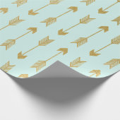 フェイクな金ゴールドホイルの矢パターン ラッピングペーパー (角)
