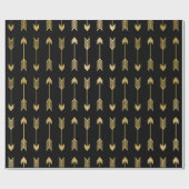 フェイクな金ゴールドホイルの矢パターン ラッピングペーパー (フラット)