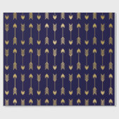 フェイクな金ゴールドホイルの矢パターン ラッピングペーパー (フラット)