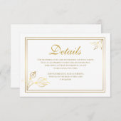 フェイクな金ゴールドホイルの花の結婚式の明細カード エンクロージャーカード (正面/裏面)
