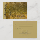 フェイクな金ゴールドホイルの黒のモダンなギフト券 割引カード (正面/裏面)