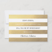 フェイクな金ゴールドホイルの黒私の新婦付添人ですか。 招待状 (裏面)