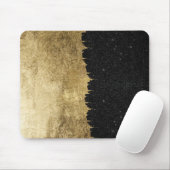 フェイクな金ゴールド及び黒い星明かりの夜ブラシストローク マウスパッド (マウス)