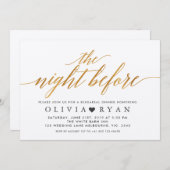 フェイクな金ゴールド招待の前の夜 招待状 (正面/裏面)