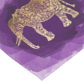 フェイクな金ゴールド種族象の紫色ブラシストローク ショートテーブルランナー (コーナー)