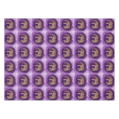 フェイクな金ゴールド種族象の紫色ブラシストローク テーブルクロス (正面(横))