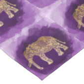 フェイクな金ゴールド種族象の紫色ブラシストローク テーブルクロス (アングル)