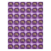 フェイクな金ゴールド種族象の紫色ブラシストローク テーブルクロス (正面)