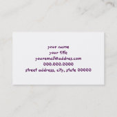 フェイクな金ゴールド種族象の紫色ブラシストローク 名刺 (裏面)