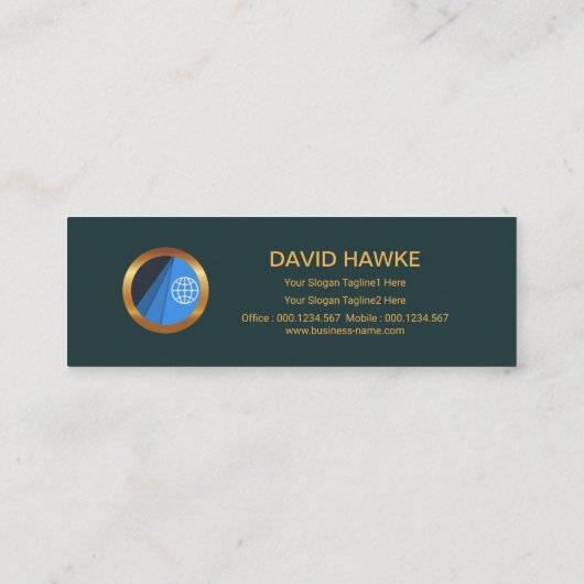 フェイクな金ゴールド箱の記号論理学の交通機関モード スキニー名刺 (裏面)