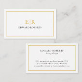 フェイクな金ゴールド2の最初のモノグラムの贅沢 名刺 (正面/裏面)