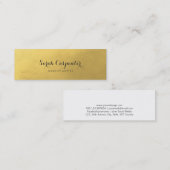 フェイクな金ゴールド|のエレガントな上品 スキニー名刺 (正面/裏面)