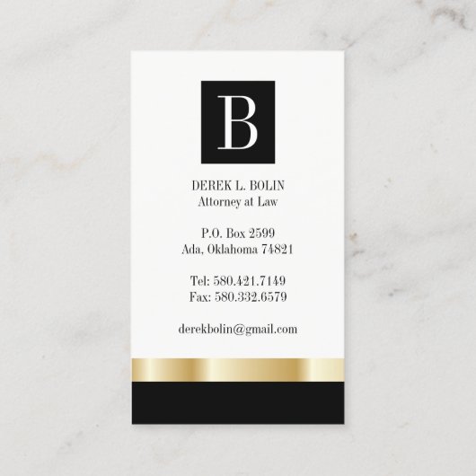 "フェイクな金ゴールド"の専門の弁護士の名刺 名刺 (裏面)