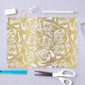 フェイクな金ゴールド、バラ、パターン、シックなアール・デコ、美しいel 薄葉紙 (クラフト)