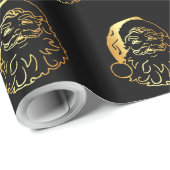 フェイクな金サンタはパターン包装紙の先頭に立ちます ラッピングペーパー (ロールコーナー)