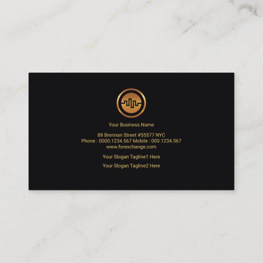 フェイクな金保有高交換グラフ外国為替のディーラー 名刺 (裏面)
