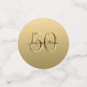 フェイクな金属金ゴールドの黒第50の結婚記念日 コンフェッティ (スモール正面)