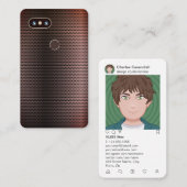 フェイクな金属鋼鉄電話カバー及びInstagramのスタイル 名刺 (正面/裏面)