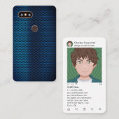 フェイクな金属鋼鉄電話カバー及びInstagramのスタイル 名刺 (正面/裏面)