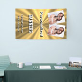 フェイクな金金属金ゴールドの写真テンプレート 横断幕 (トレードショー)