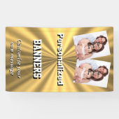 フェイクな金金属金ゴールドの写真テンプレート 横断幕 (横)