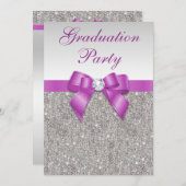 フェイクな銀は放射蘭の卒業パーティーを宝石で飾ります 招待状 (正面/裏面)