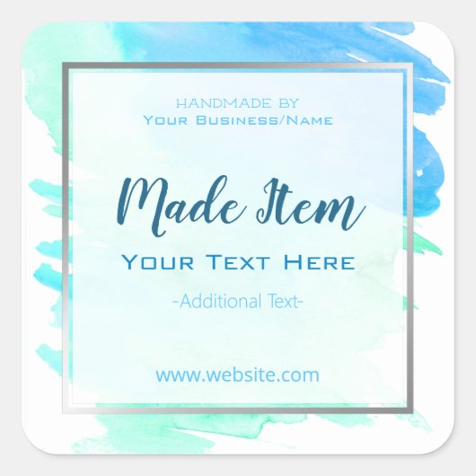 フェイクな銀ぱくのハンドメイドのスキンケアビジネス スクエアシール (正面)