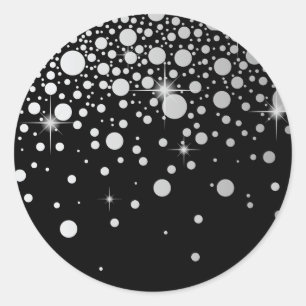 フェイクな銀ぱくの紙吹雪は白黒に点を打ちます ラウンドシール
