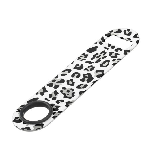 フェイクな銀ぱくの黒のヒョウのプリントパターン スピード栓抜き (正面アングル)