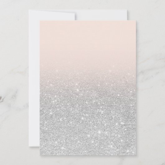 フェイクな銀製のグリッターの赤面のエレガントなベビーシャワー 招待状 (裏面)