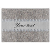 フェイクな銀製のスパンコールおよびダイヤモンド カッティングボード (正面)