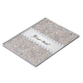 フェイクな銀製のスパンコールおよびダイヤモンド ノートブック (左側)