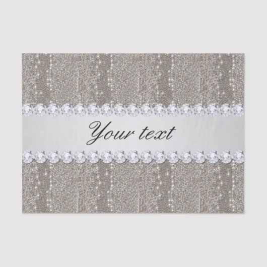 フェイクな銀製のスパンコールおよびダイヤモンド 薄葉紙 (正面)