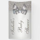 フェイクな銀製のスパンコールは中立ベビーシャワーを曲げます 横断幕 (縦)