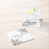 フェイクな銀製の雪片の冬の結婚式 スクエアペーパーコースター (インサイチュ)