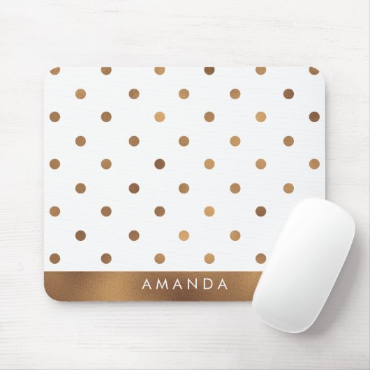 フェイクな青銅色の水玉模様は加えますあなたの名前を個人化なります マウスパッド (マウス)