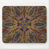 フェイクな革の曼荼羅の金ゴールドのエンボス マウスパッド (正面)