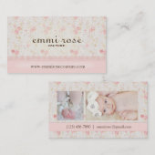 フェイクな麻布およびレースの珍味のばら色の名刺 名刺 (正面/裏面)