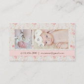 フェイクな麻布およびレースの珍味のばら色の名刺 名刺 (裏面)