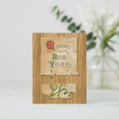 フェイクなboisの明けましておめでとうの羊皮紙及びヤドリギ シーズンポストカード (スタンド正面)