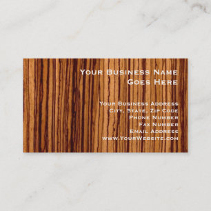 フェイクなZebrawoodのWoodgrainエグゼクティブ 名刺