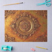 フェイクはっきりしたビクトリアン金ゴールドオーナメント 薄葉紙 (クラフト)