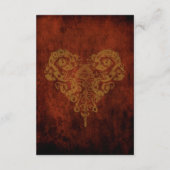 フェイクアンティーク金ゴールドビクトリアンステームパ結婚ンク エンクロージャーカード (裏面)