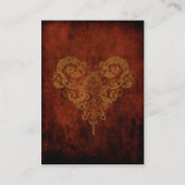 フェイクアンティーク金ゴールドビクトリアンステームパ結婚ンク エンクロージャーカード (裏面)