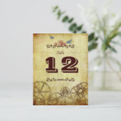 フェイクアンティーク金ゴールドビクトリアンステームパ結婚ンク ポストカード (スタンド正面)