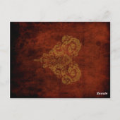 フェイクアンティーク金ゴールドビクトリアンステームパ結婚ンク ポストカード (裏面)