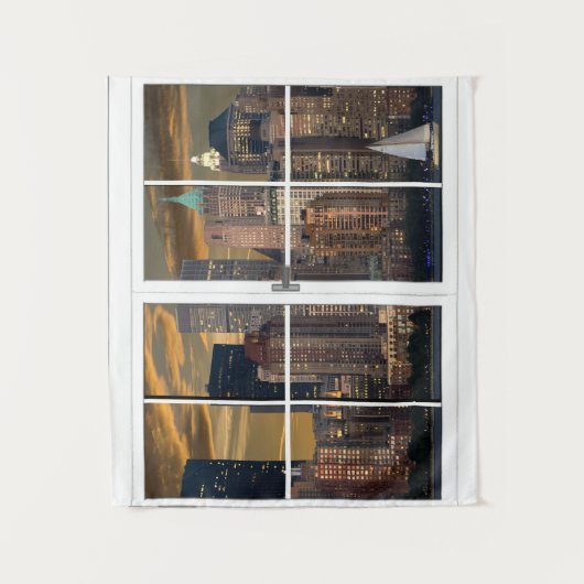 フェイクウィンドウニューヨークシティウォールぶら下がったズ タペストリー (正面)